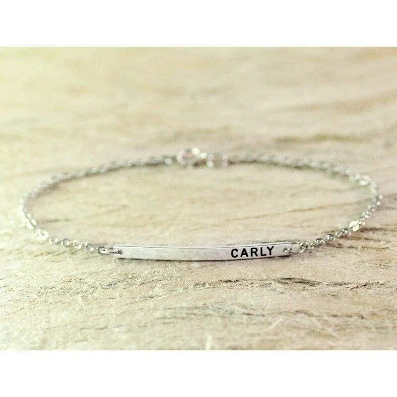 Personalized Nameplate Bar Bracelet (Great Gift for Bridesmaids and Mother's Day