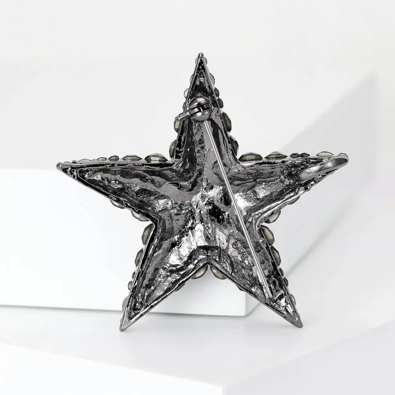 Pin Pentagram Alloy Inlay Artificial Diamond Women's Brooches