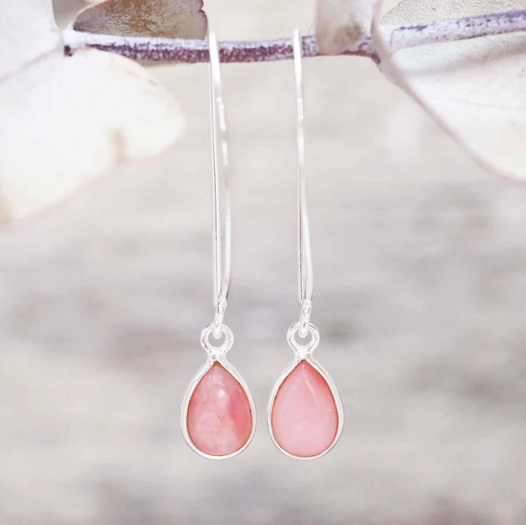 Pink Opal Drop Earrings