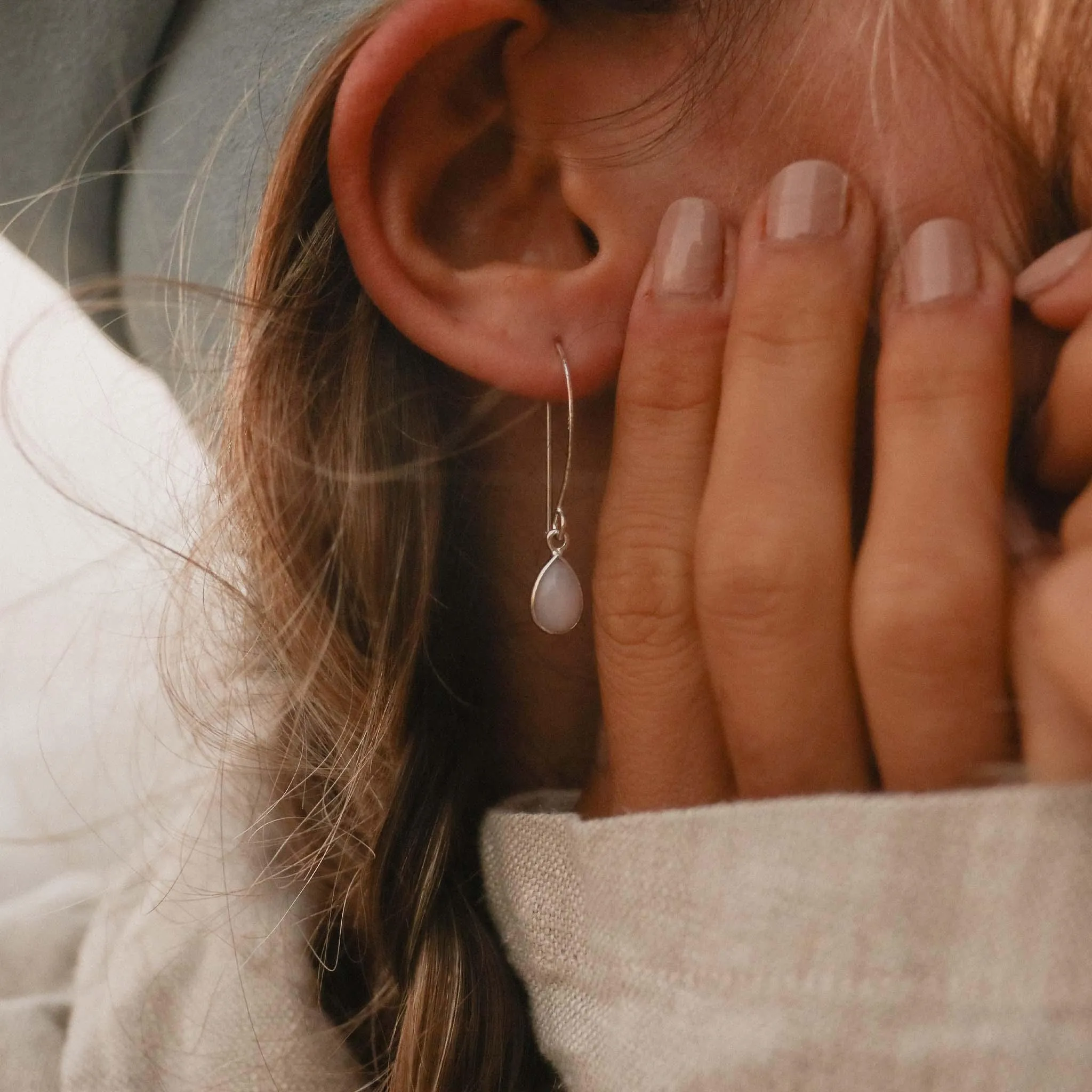 Pink Opal Drop Earrings