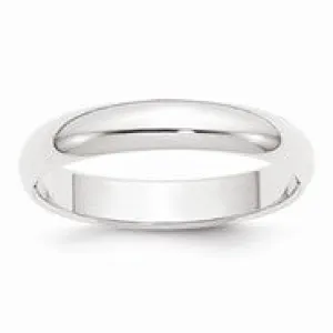 Platinum 4mm Half-Round Wedding Band Ring