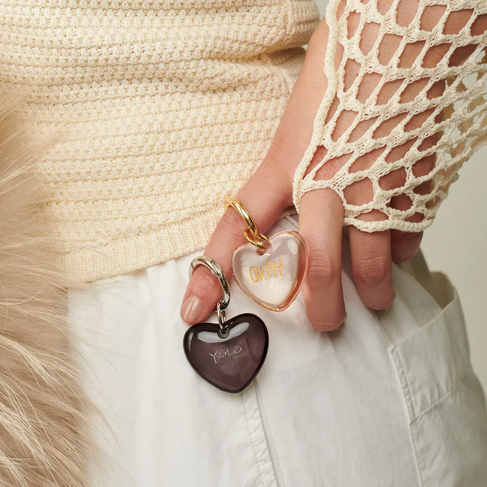 Puffy Heart Key Ring