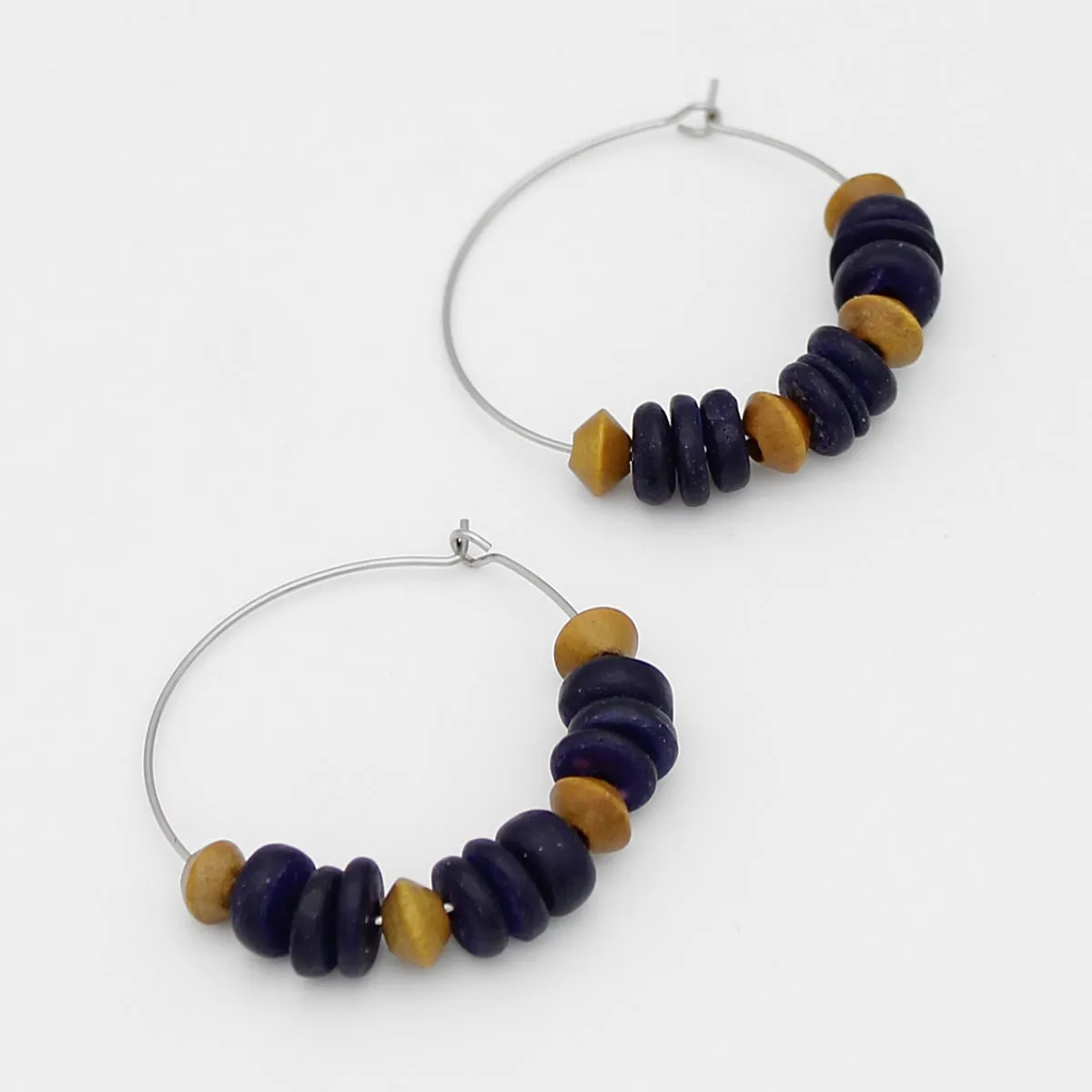 Purple and Yellow Hoop Dangle Earring