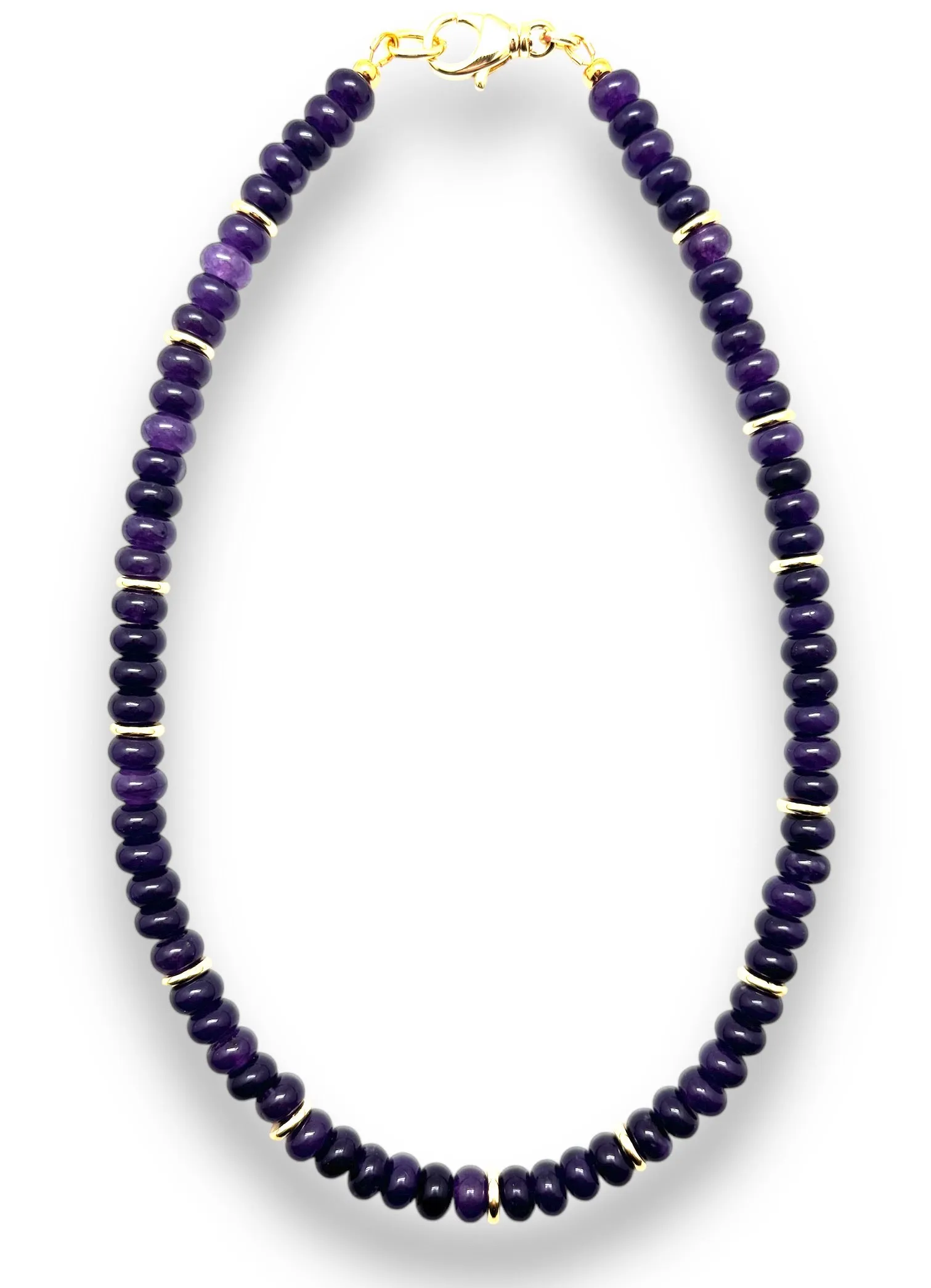 Purple Jade Beaded Necklace