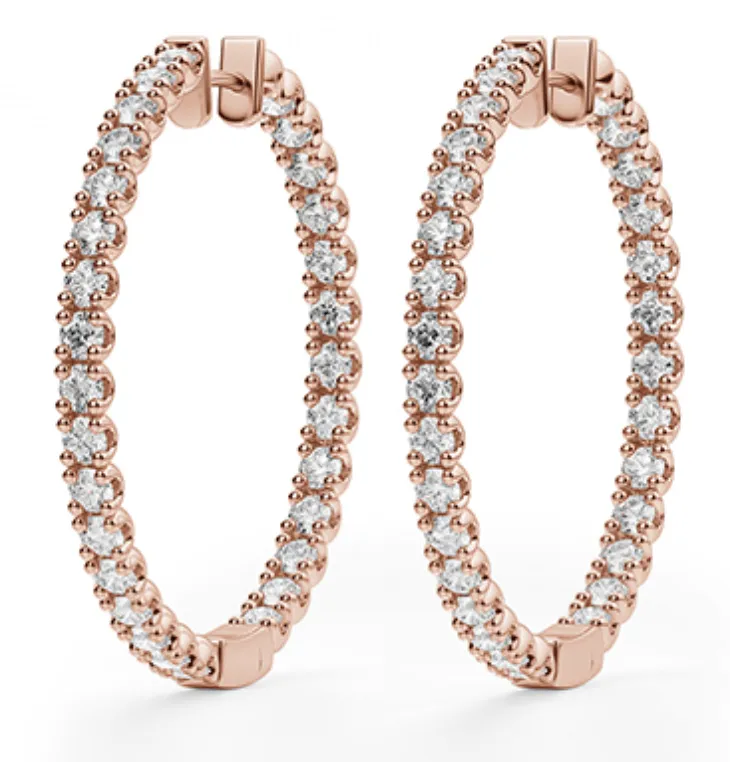 Rachel Diamond Hoop Earrings