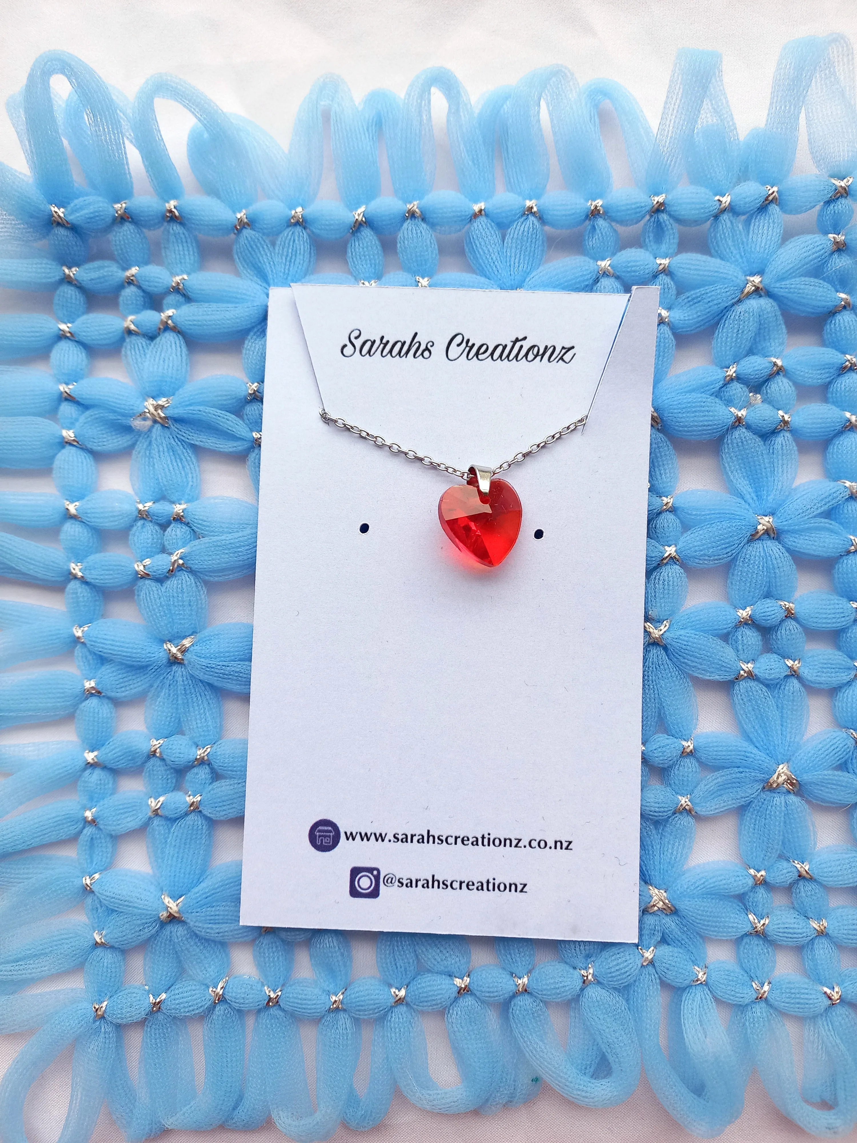 Red Glass Heart Necklace