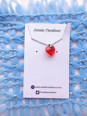 Red Glass Heart Necklace