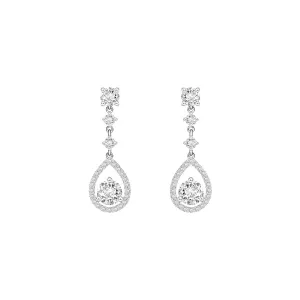 Regalia: Silver rhodium plated with 5.5mm CZ millenia pear drop earrings