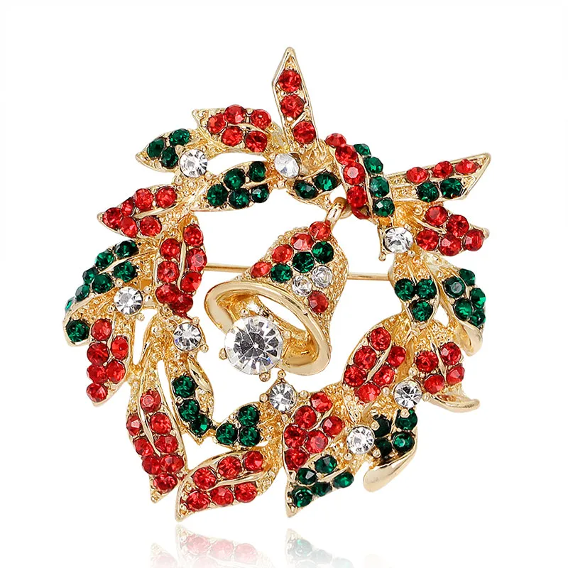 Rhinestone Tower Enamel Brooches