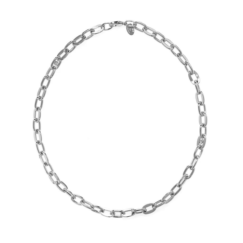 Rhodium Plated Open Link Cable Chain