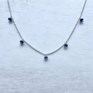 Rondelle Sapphire Multidrop Necklace