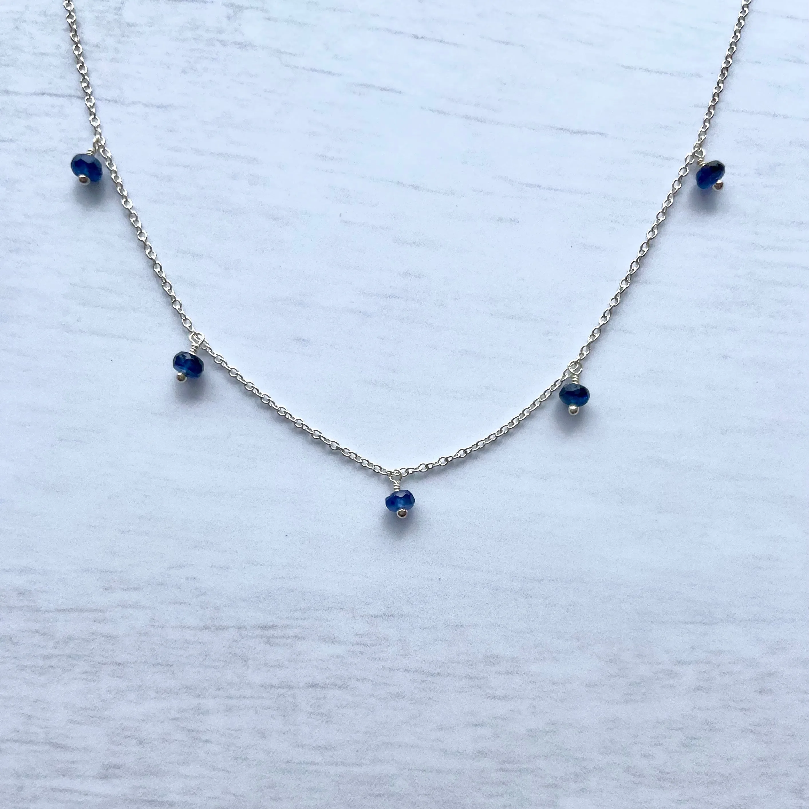 Rondelle Sapphire Multidrop Necklace