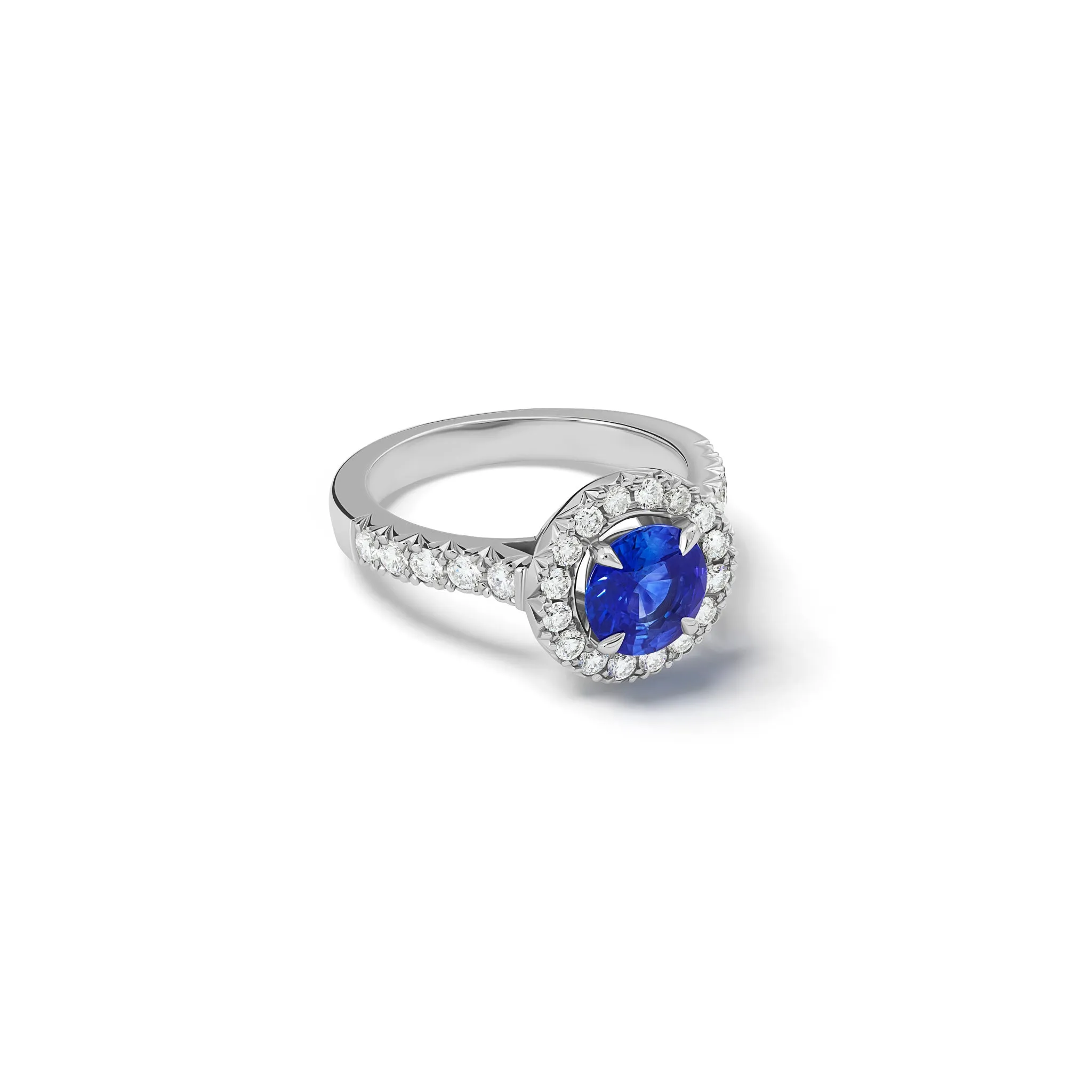 Rosa Engagement Ring Platinum - Sapphire & Diamond