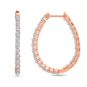 Rose Gold Diamond Eternal Hoop Earrings