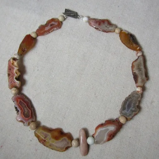 Rustic Bold Agate Gemstone Necklace