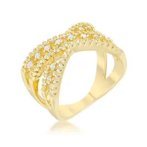 Sandy 0.37ct CZ 14k Gold Classic Criss Cross Ring