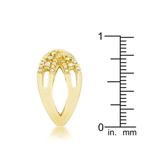 Sandy 0.37ct CZ 14k Gold Classic Criss Cross Ring