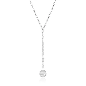 Silver Crush Disc Y Necklace