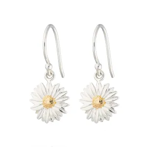 Silver Daisy Hook Earrings