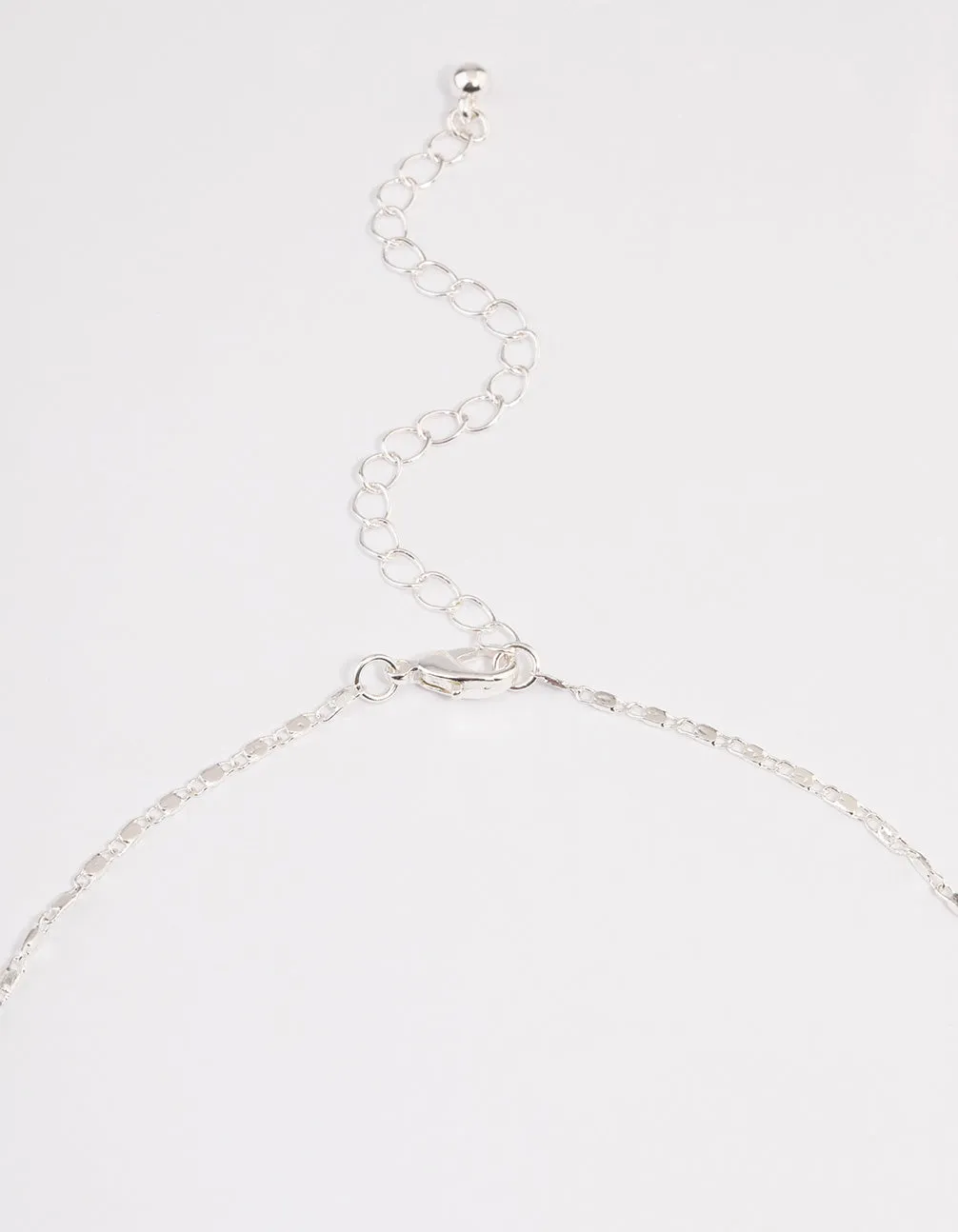 Silver Flat Chain Stick Necklace