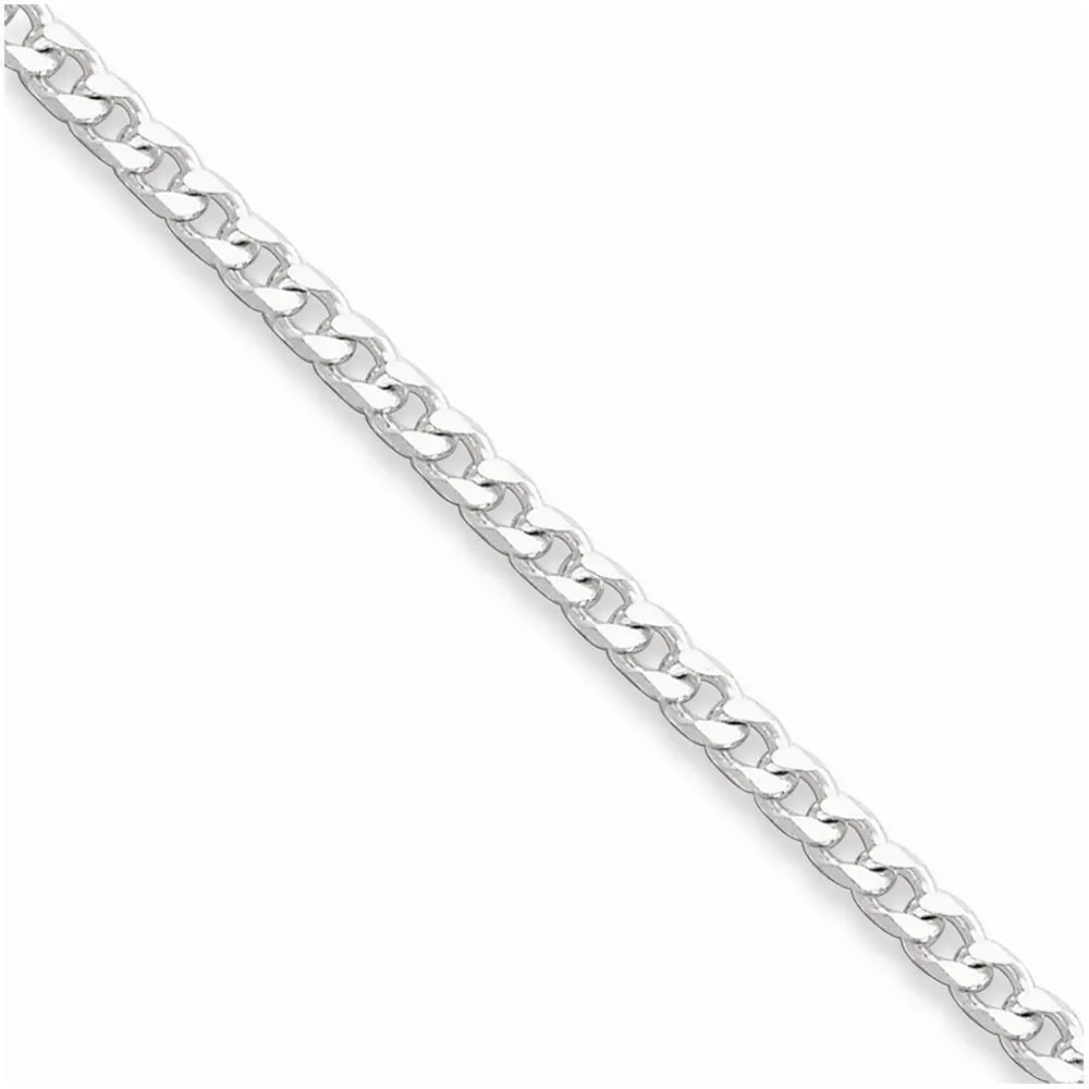 Silver Polished 3.15-mm Solid Curb Link Chain