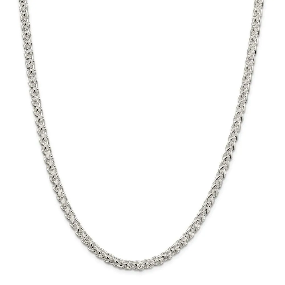 Silver Polished 5.00-mm Solid Round Spiga Chain