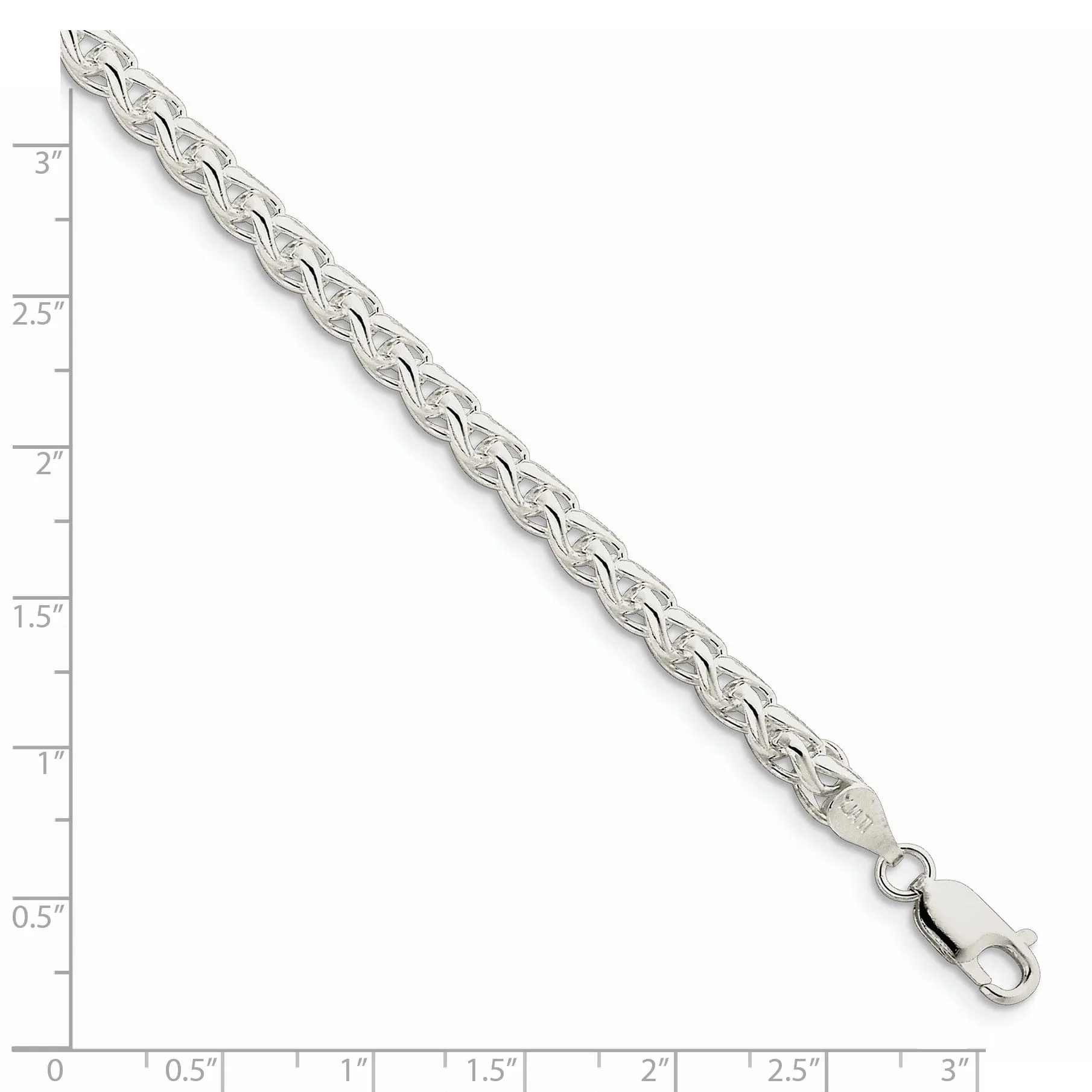 Silver Polished 5.00-mm Solid Round Spiga Chain