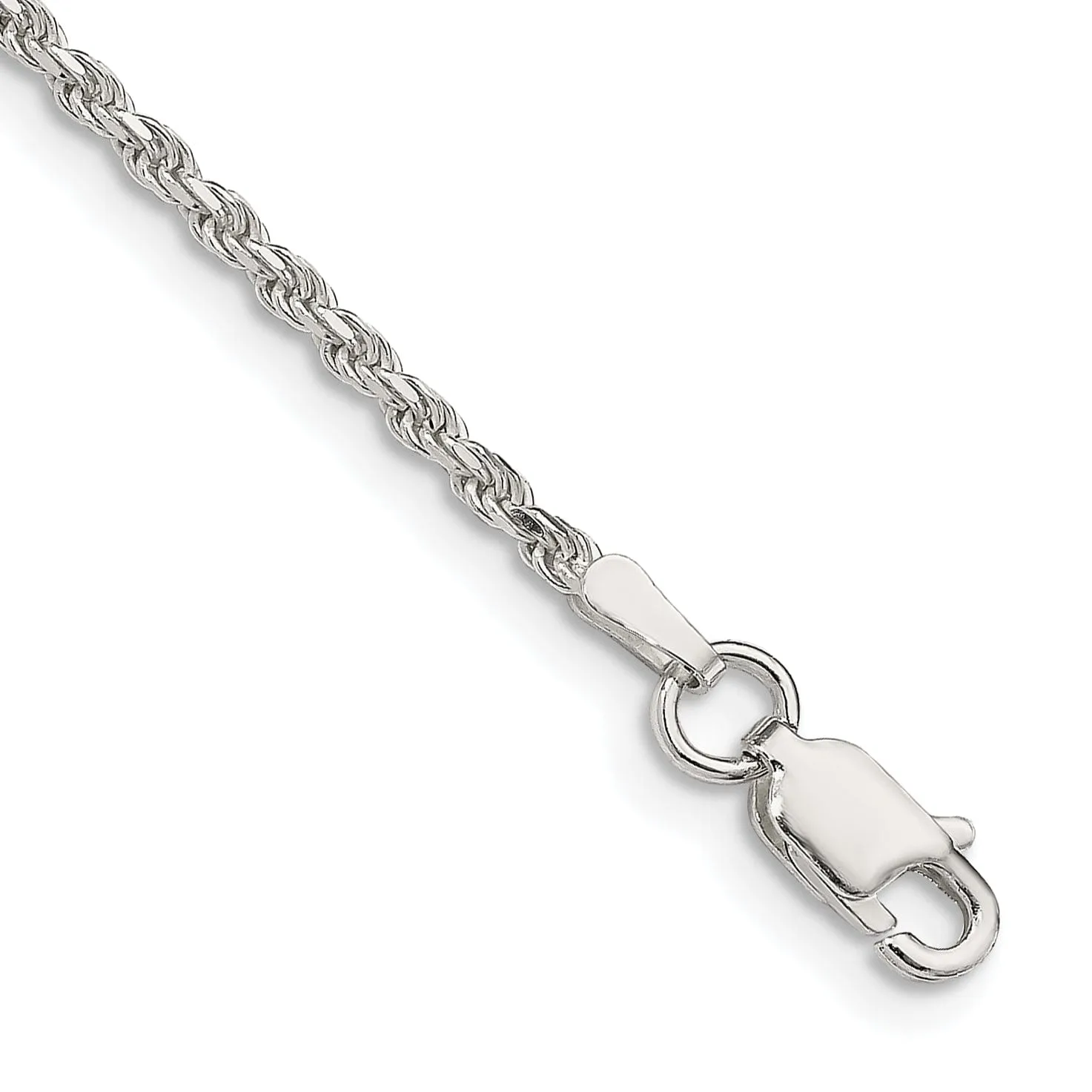 Silver Polished D.C 1.75-mm Solid Rope Chain