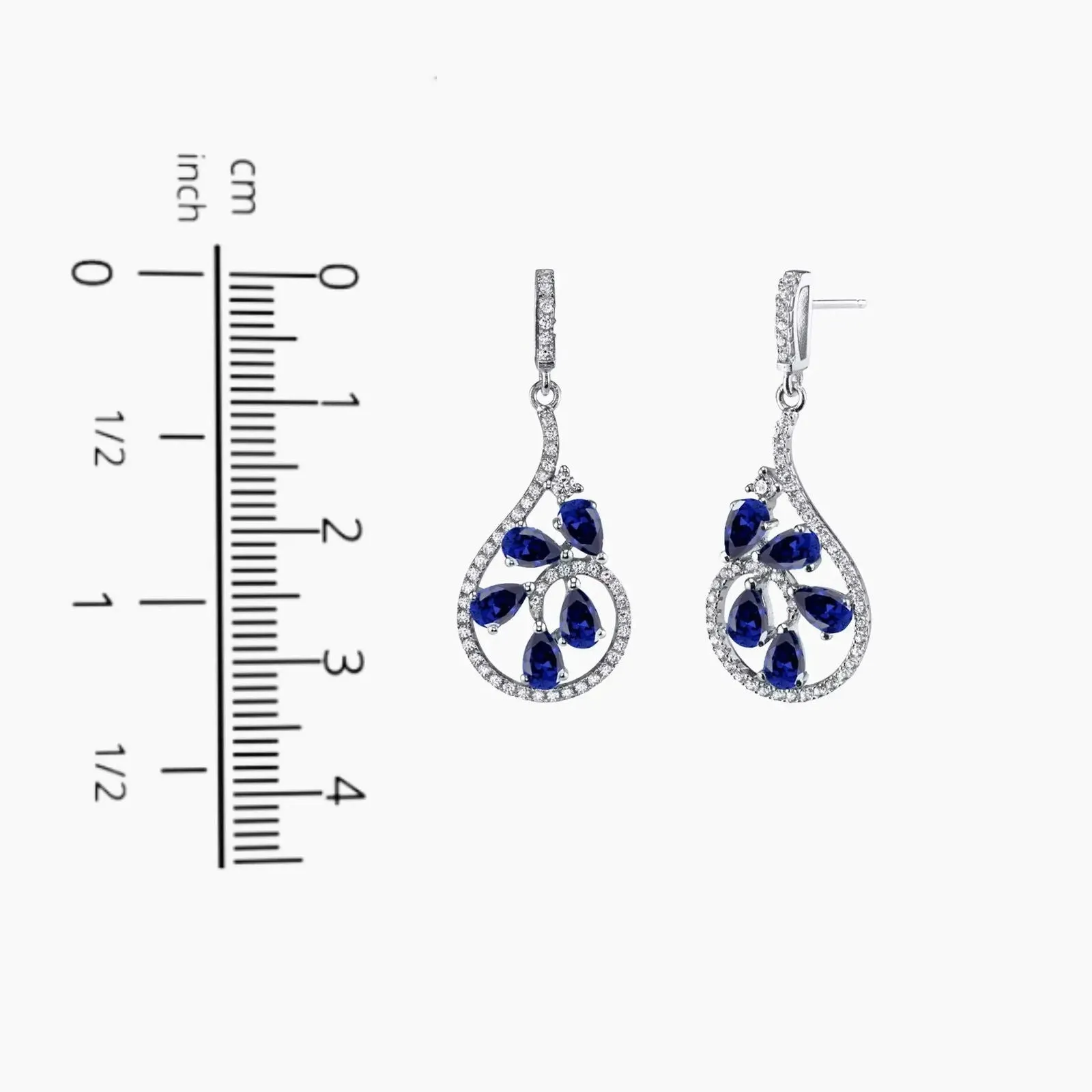 Silver Sapphire Earrings - Dewdrop - Irosk Australia®