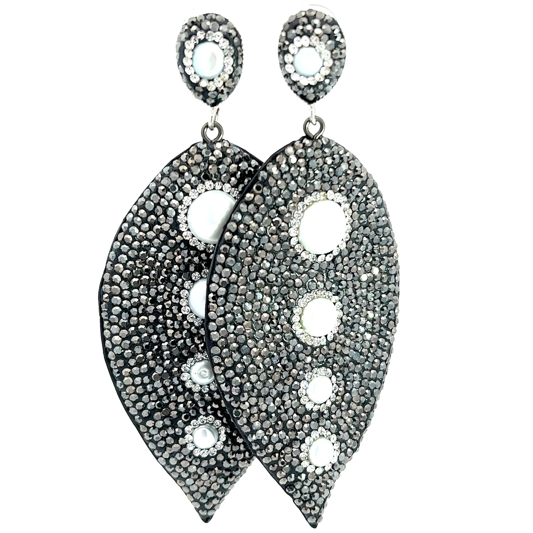 Silver Triple Pearl Statement Earring