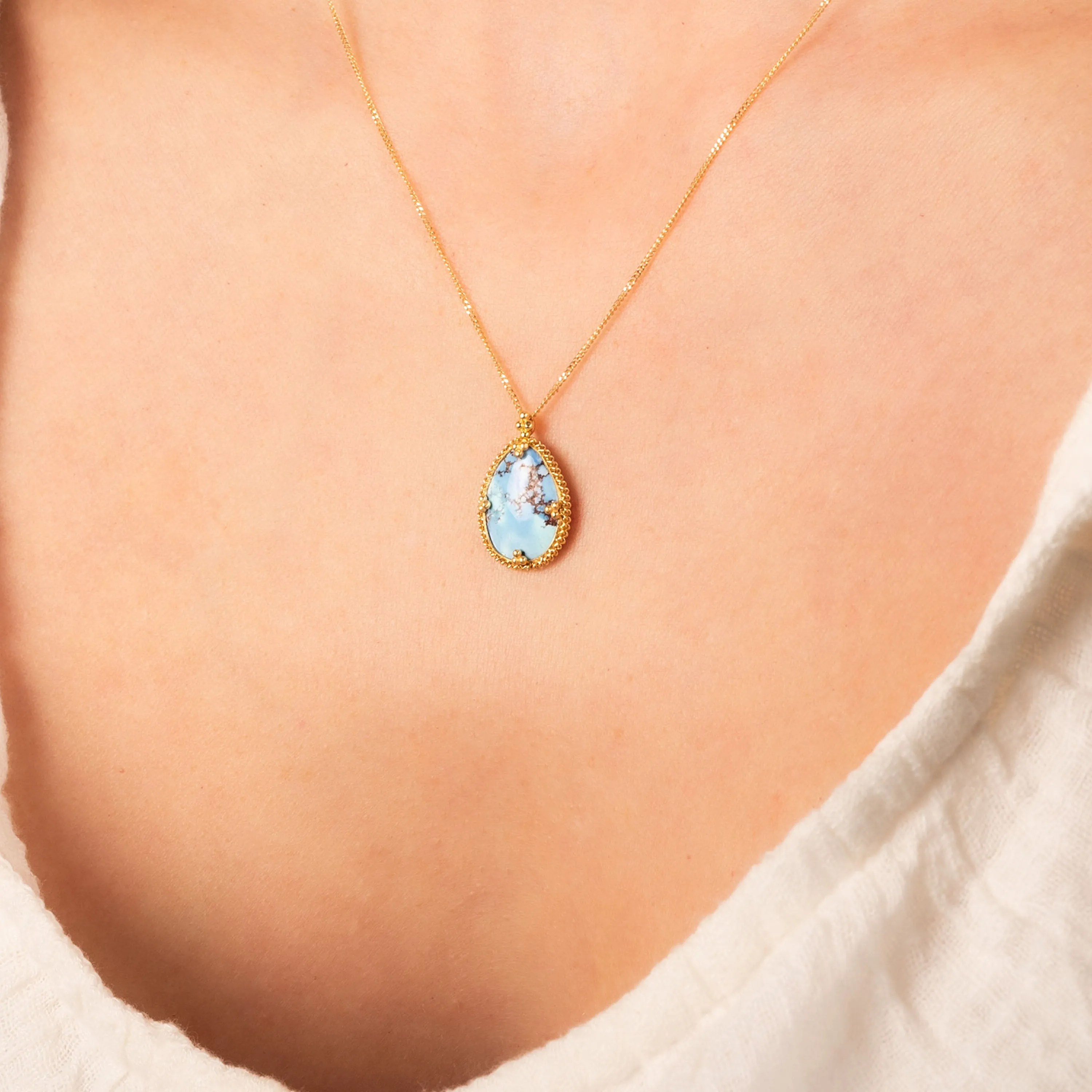 Small Turquoise 18k One-of-a-Kind Necklace