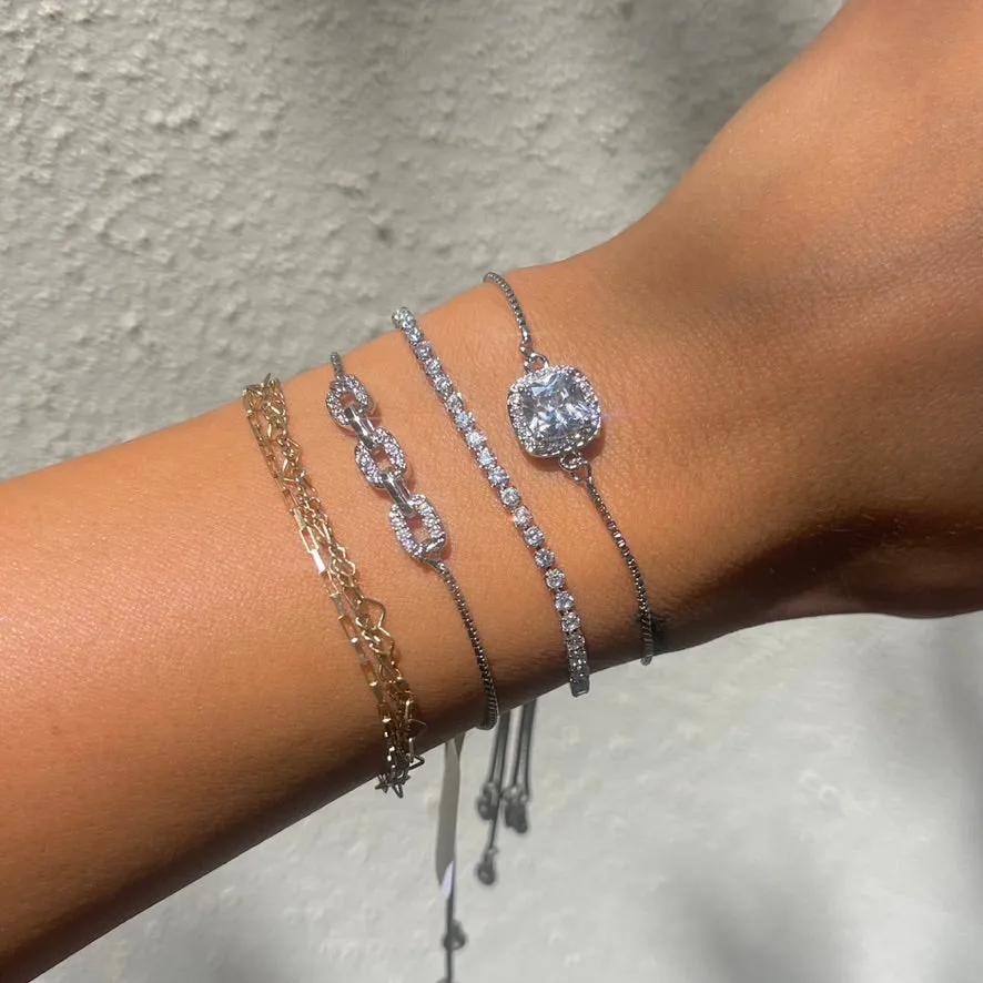 Steph Crystal Gem Slider Bracelet