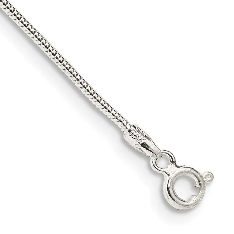 Sterling Silver 1.2mm Round Snake Chain Bracelet