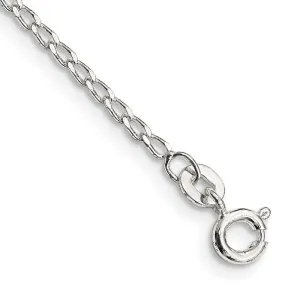 Sterling Silver 1.5mm Open Elongated Link Chain Bracelet