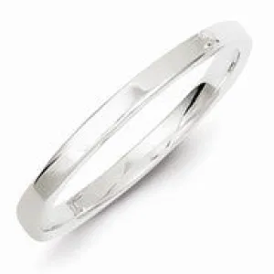 Sterling Silver 2mm Flat Wedding Band Ring