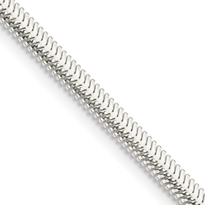 Sterling Silver 3.3mm Flat Oval Snake Chain Necklace