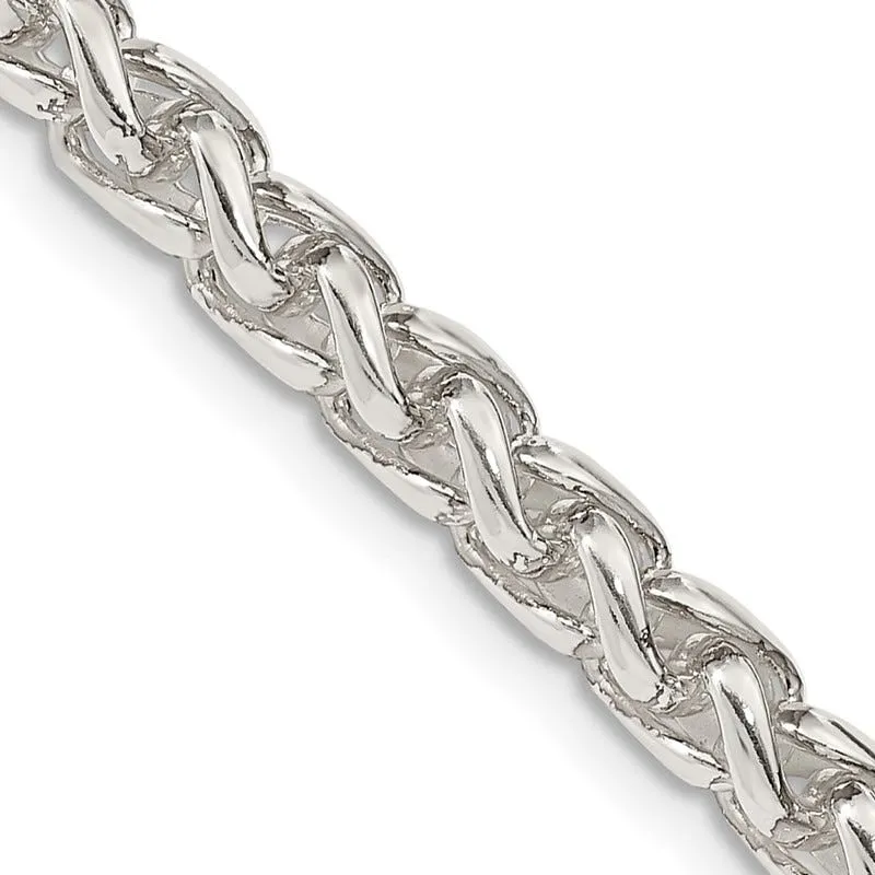 Sterling Silver 5mm Round Spiga Chain Necklace