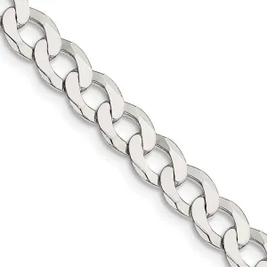 Sterling Silver 6.8mm Flat Curb Chain Necklace