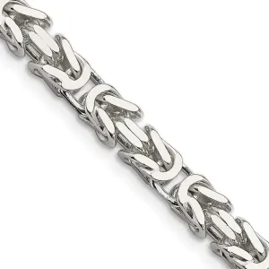 Sterling Silver 6mm Byzantine Chain Necklace