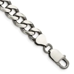 Sterling Silver Antiqued 7.5mm Curb Chain Bracelet