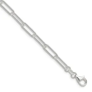 Sterling Silver Polished 4.5mm Elongated Cable Chain Bracelet