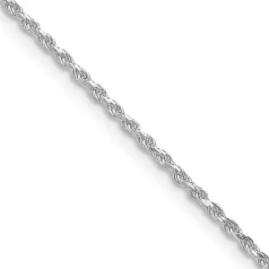 Sterling Silver Rhodium-plated 1.5mm Diamond-cut Rope Chain Necklace w/4in ext.