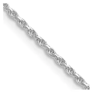 Sterling Silver Rhodium-plated 1.5mm Diamond-cut Rope Chain Necklace