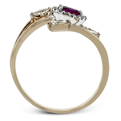 Tempera Color Gemstone Ring In 18k Gold With Diamonds