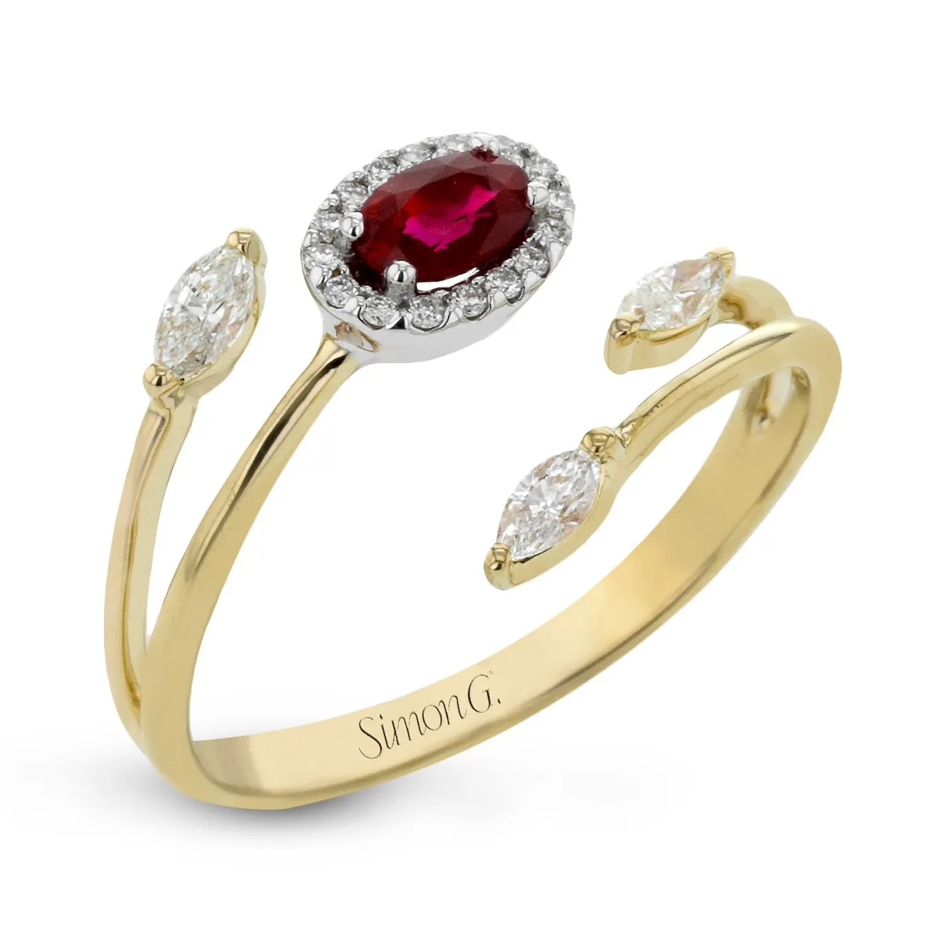 Tempera Color Gemstone Ring In 18k Gold With Diamonds