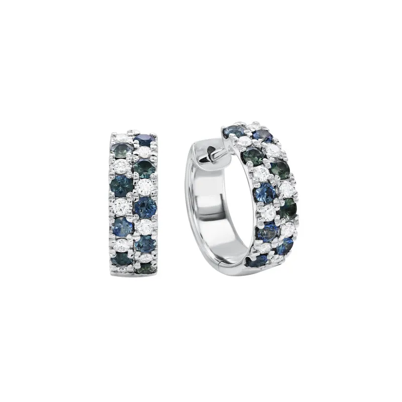 White Gold Sapphire and Diamond Earrings