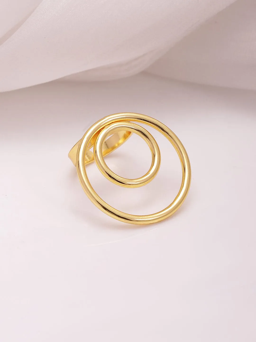 Women 18KT Gold Plated Brass Spiral Finger Ring