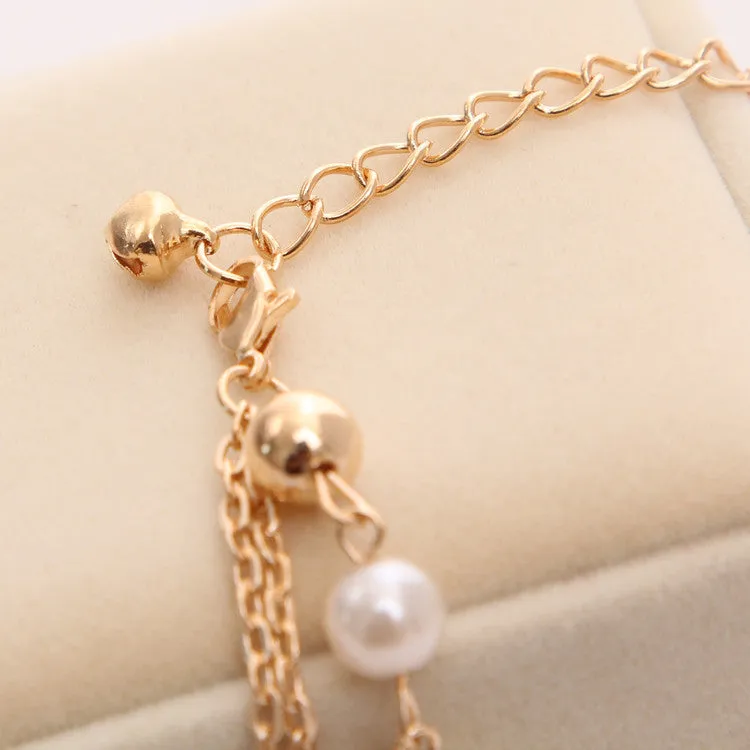 Women Fashion Jewelry Gold Color Heart Butterfly Charm Bracelets