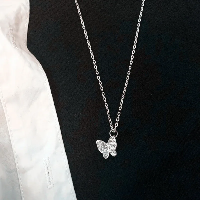 Women's Cold Wind Butterfly Necklace Clavicle Chain